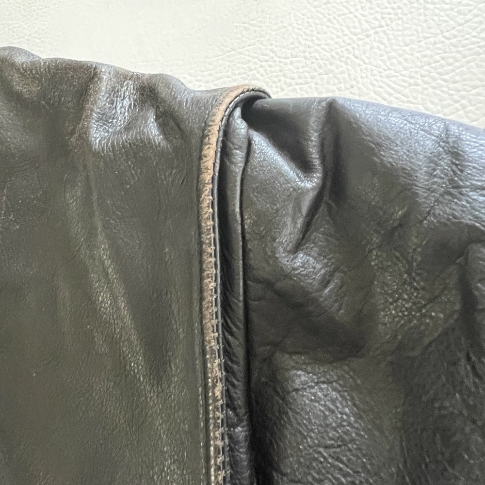 R&R Casuals Jacket Men XL Black Leather Bomber Vintage Heavyweight Coat - Picture 8 of 12